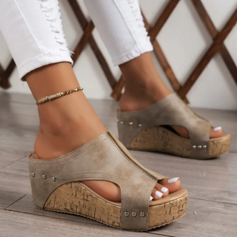 

Women's Sandals Slide Huaraches Female Heels Footwear Fashion Woman Summer Shoes Wedge Sandal For Women Elegant