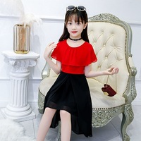 2023 summer Princess Kids mesh Dresses Girls dance korea beach chiffon Clothes lace teenager patchwork 5 6 7 8 9 10 11 12 year