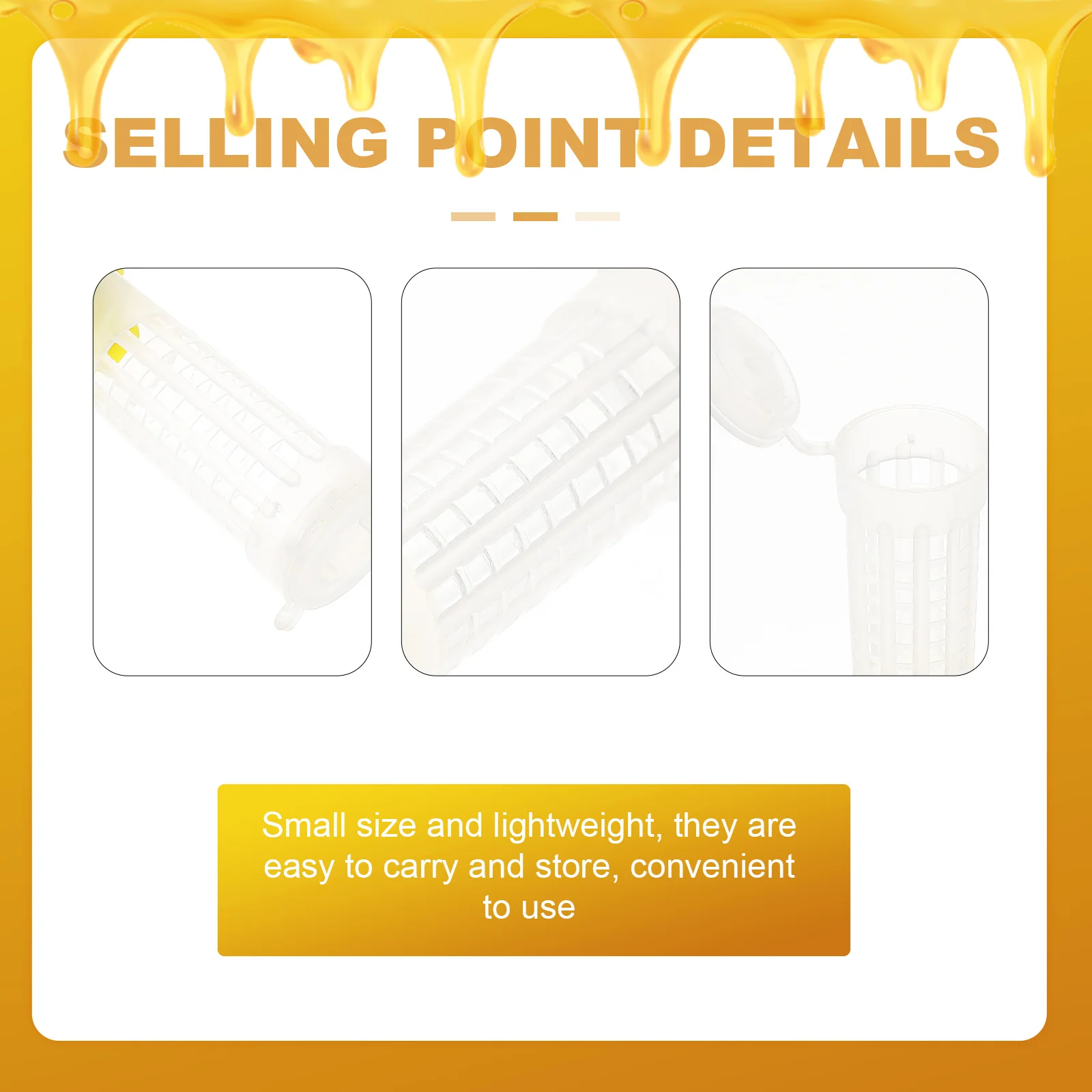 

20Pcs Queen Cell Protective Cover Plastic Beehive Safety Guard Anti-Biting Durable Easy Clean Apiculture Tool Bee Cage Protector