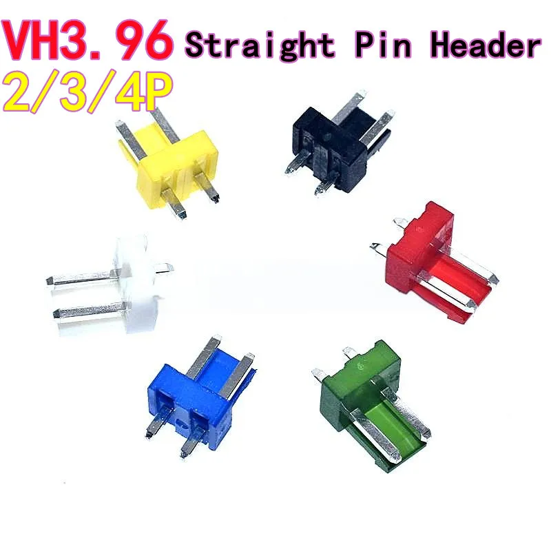 

50pcs 3.96MM Connector VH3.96-2A Straight Pin Header (Red/Yellow/Blue/Green/Black) - Terminal Block 2P/3P