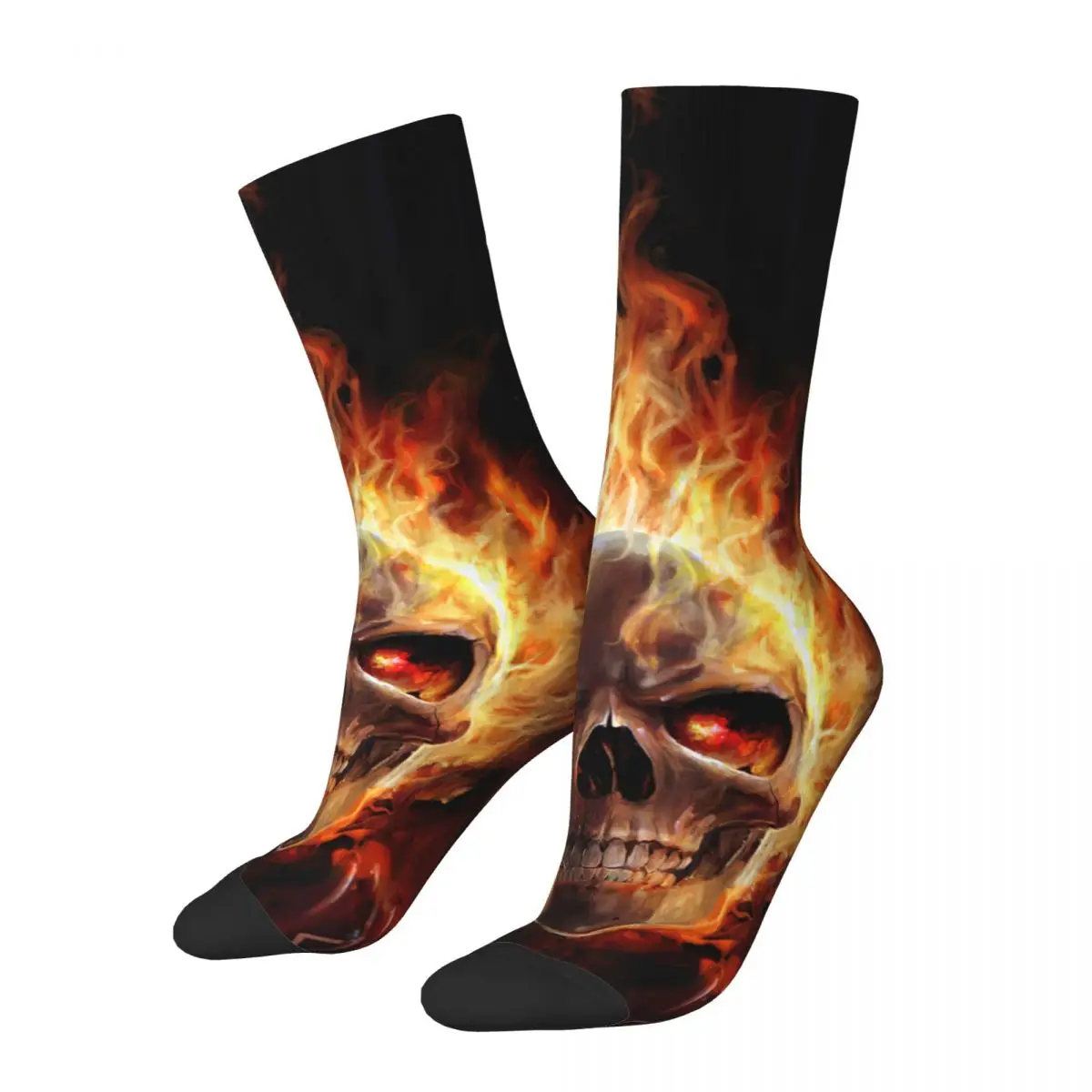 Flaming Skull Adult Socks Unisex socks,men Socks women Socks