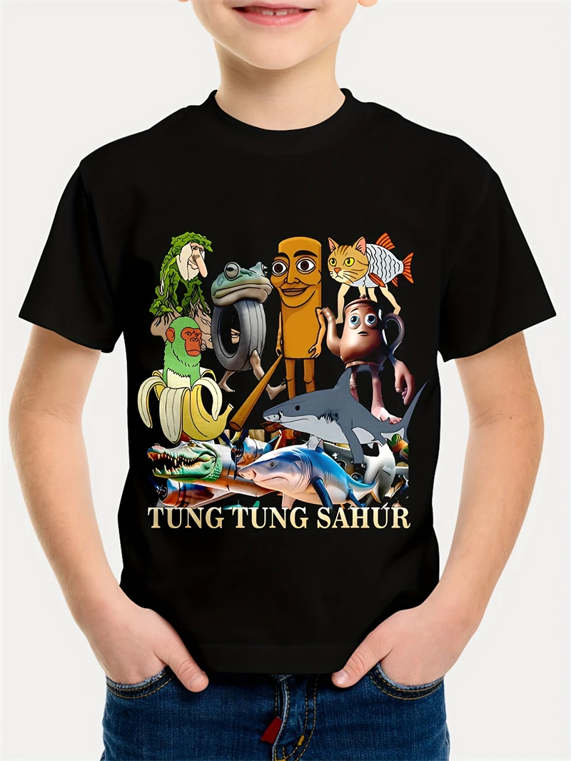 2025 Popular Shanhaijing T-shirt Printed Short-sleeved Men's Trend New Fashion Handsome Casual Round Neck 3d Printing Children