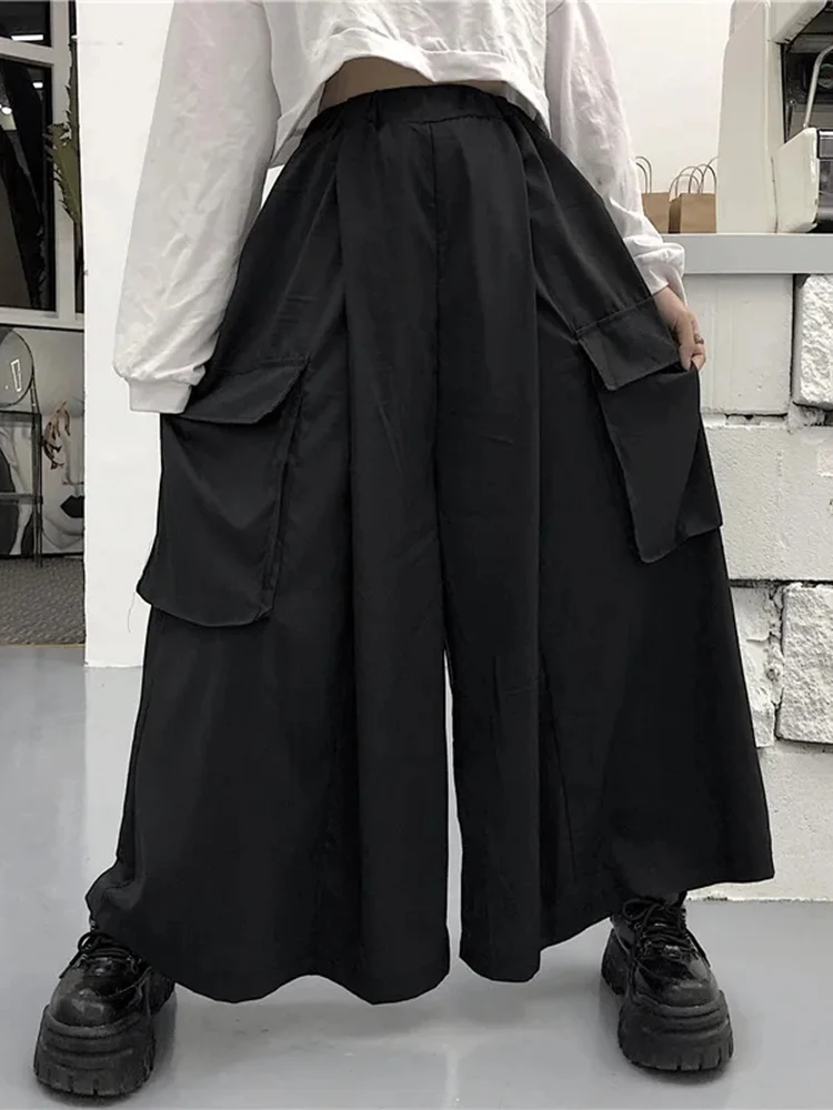 Jmprs Plus Size Women Wide Leg Pants Y2K Streetwear Loose Cargo Pants 90S Gothic Harajuku Oversize Female Trousers 6XL