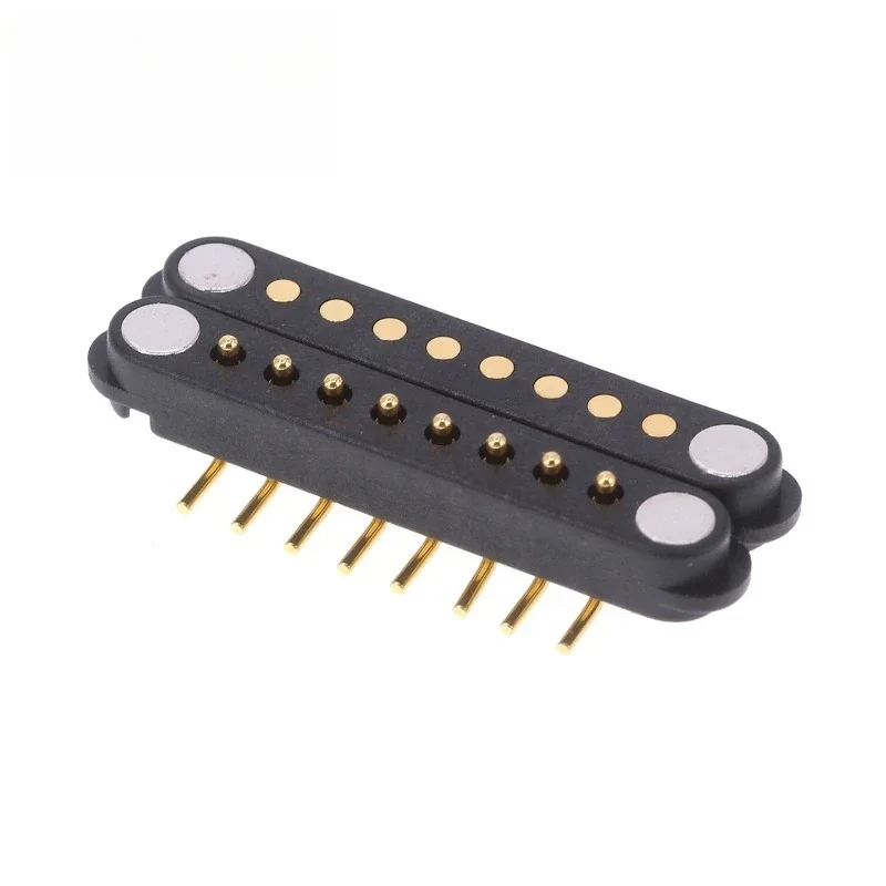 1/5 Set Waterproof DC Magnetic Pogo Pin Connector 2 3 4 5 6 7 8 9 Poles 2.54 MM Pogopin Male Female Contact Strip 90 Degree