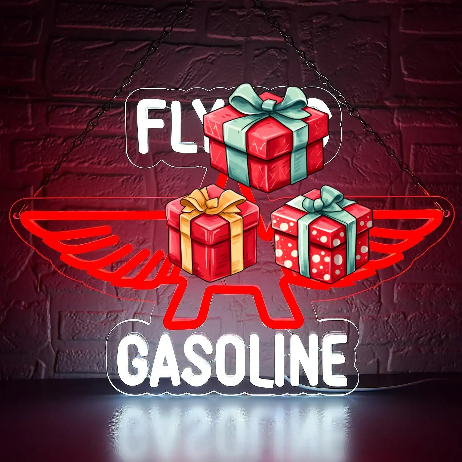 

Winged Star Neon Sign LED Lights For Garage Man Cave Gas Station Retro Auto Themed Party Wall Decor Signboard Light