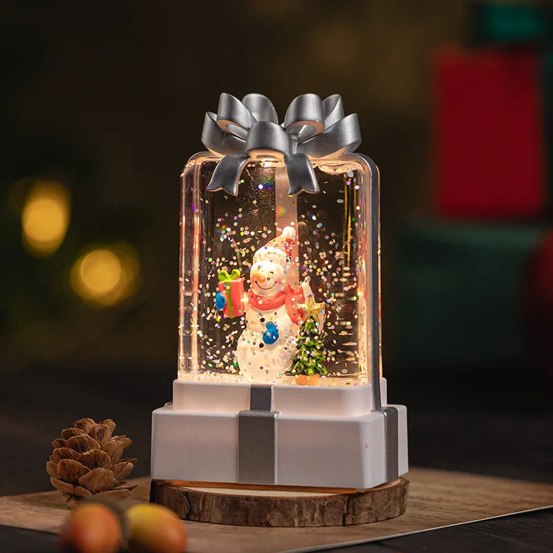 Noel Santa Claus Snowman Xmas Christmas Eve Box Gifts Shape Couple And Kid Gift Crystal Ball Ornaments Table Decoration 2023