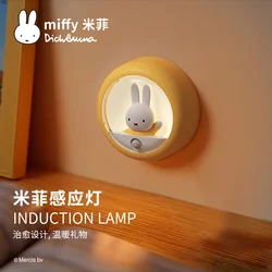 Kawaii Miffy Peripheral Space Capsule Led Nightlight Smart Home Bedside Nightlight Pat Light Sensor Light USB Christmas Gifts