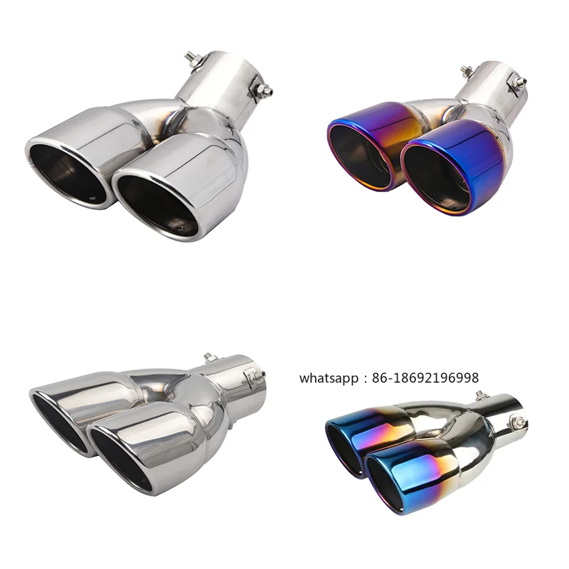 

Автомобильная модифицированная выхлопная труба подходит для двойной выхлопной трубы из нержавеющей стали диаметром 63 см.