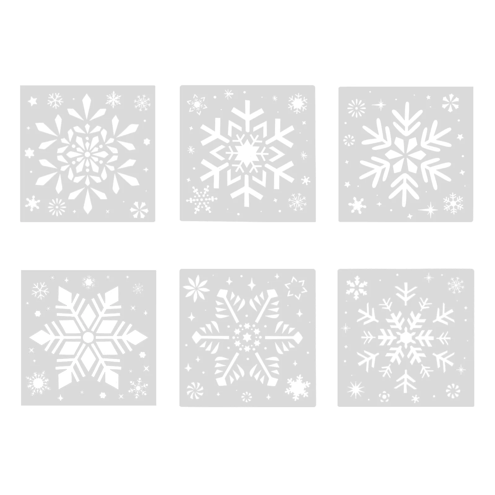 

6 Pcs Painting Template Christmas Present DIY Drawing Templates Stencils Snowflake Mold Reusable Hollow Out