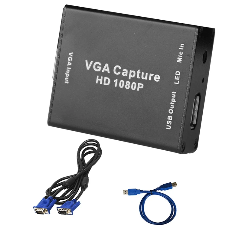 VGA To USB Adapter Converter With Audio Video Capture Card Surveillance Video Capture Card 1080P Drive-Free