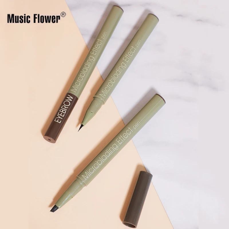 Music Flower Easy to Wear Eyebrow Pencil Eye Brow Cream Eyes Makeup Cosmetics Waterproof Eyebrows Enhancer Liquid Matte Brow Pen