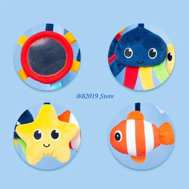 

Q0KB Fish Shaped Baby Bed Around Hanging Toy Rattle Sensory Stimulation