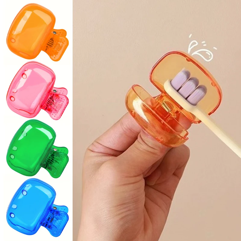 Travel Toothbrush Head Covers Portable Toothbrush Protector Cap Brush Pod Case Plastic Clip for Household Use