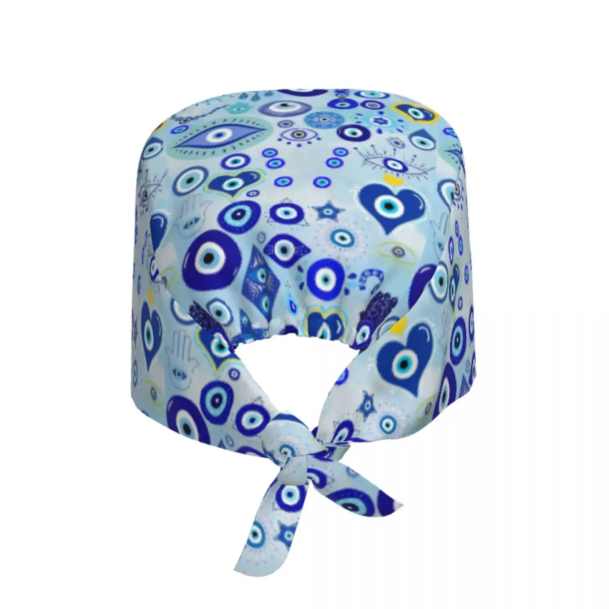 Custom Greek Blue Glass Evil Eye Medical Staff Scrubs Hat Unisex Nazar For Chef Hat Scrub Caps