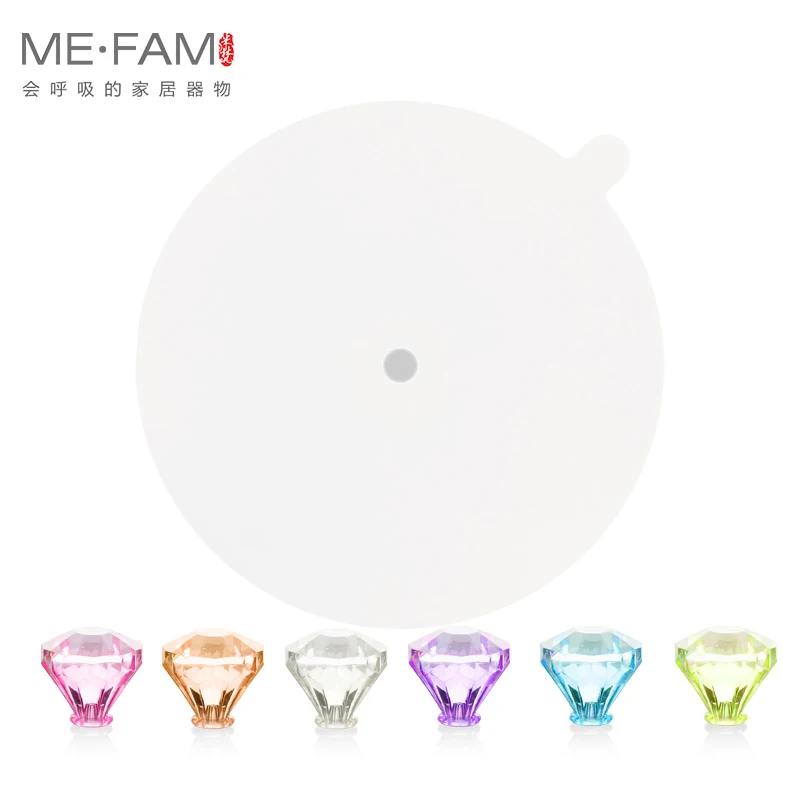 Universal 11cm Mug Cover Set of 6 Acrylic Diamond Handle Silicone Cup Lids Suction Seal Anti Dust Hot Coffee Tea Copa Taza Cap