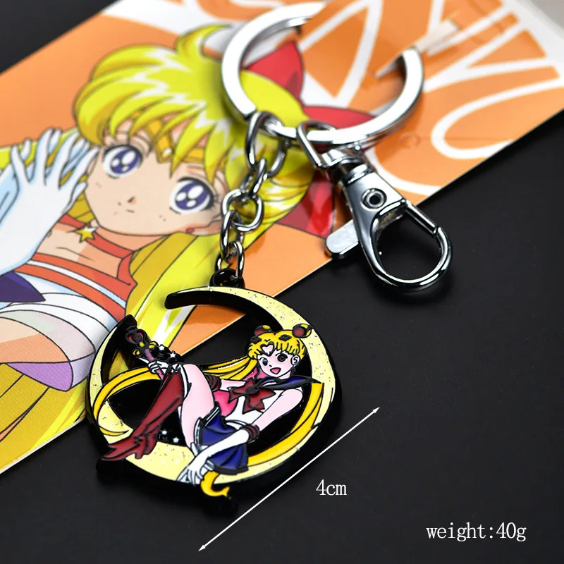 Llavero con Colgante de Sailor Moon, Accesorio de Anime para Mujeres, Adorno para Mochila, Regalo