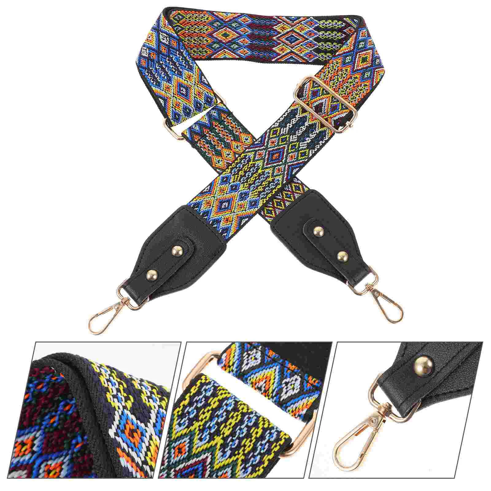 Guitar Shoulder Banjo Straps for Men Delicate Belt Man Mandolin Black Tote Bag