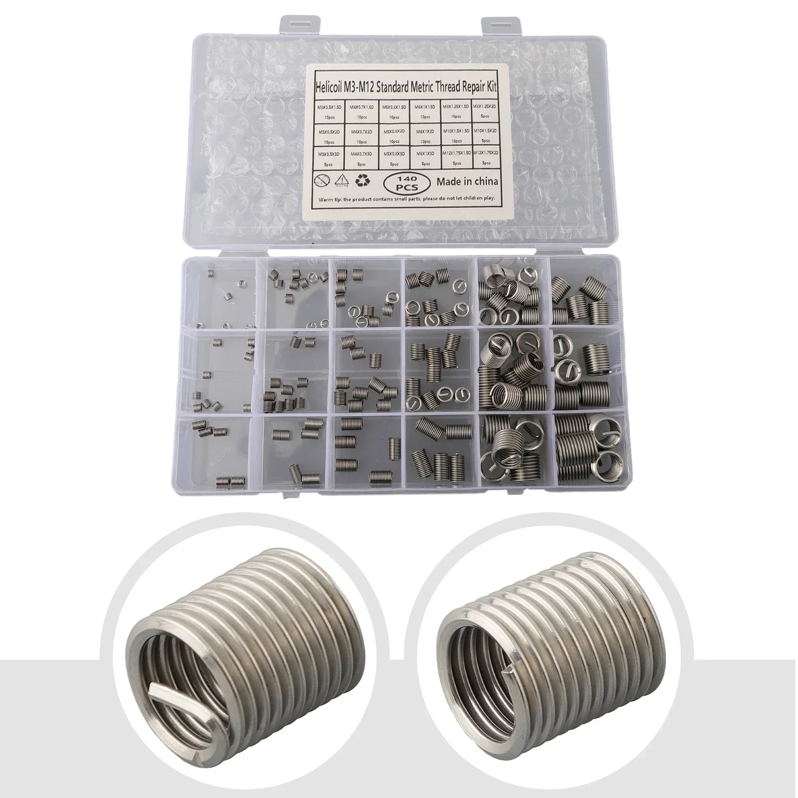 

Stripped Thread Rethread Helicoil Repair Insert Kit Metric-M12 Thread Rt Stainless Steel Helicoil M5 M6 M8 Thread Repair