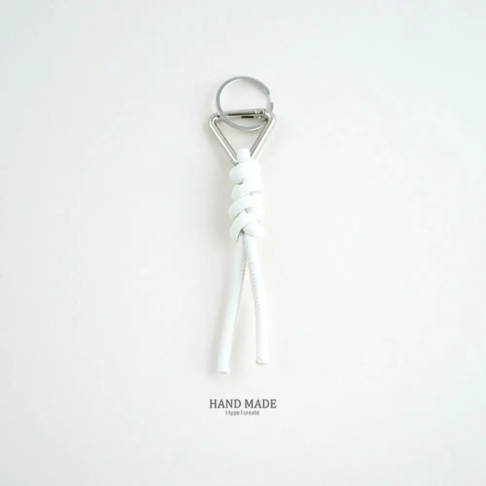 Gifts PU Triangle Shaped Keychain Y2K DIY Colorful Woven Monkey Knot Key Ring Bag Pendant Key Chain Handmade Rope Car Key Holder