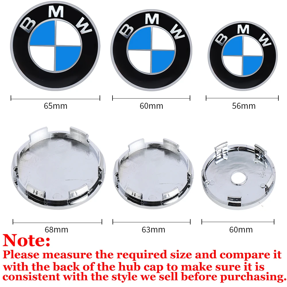 4pcs 60/63/68MM Car Wheel Center Cover Hub Cap Auto Tire Badge Hubcaps Decoration For Bmw E36 E46 E60 E90 F20 F30 G20 f31 F34 X2