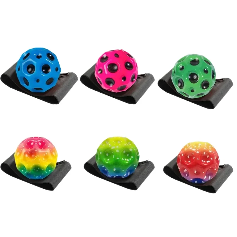 Bola saltitante porosa macia forma de lua bola elástica anti-queda brinquedo interno para crianças alívio do estresse presente criativo diversão jogar bola