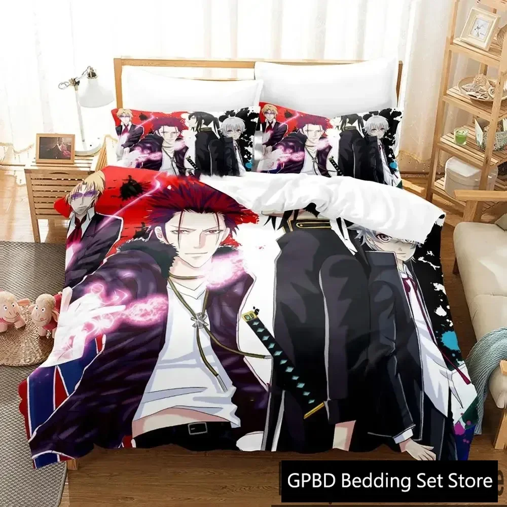 Anime K project Mikoto Suoh Bedding Set Boys Girls Twin Queen King Size Duvet Cover Pillowcase Bed boys Adult Home Textileextile