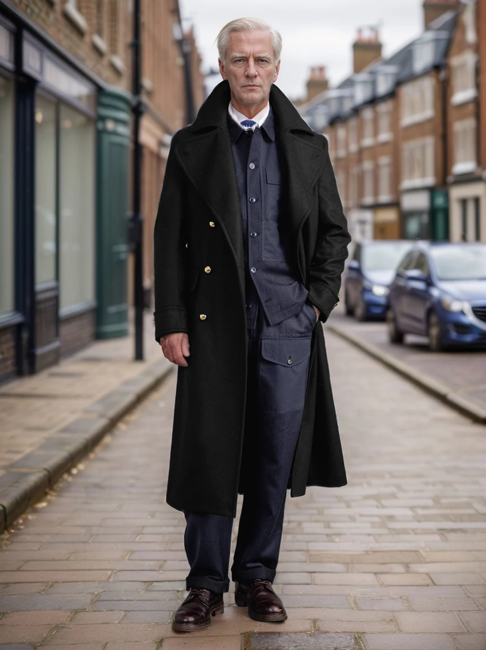 

New autumn and winter men's woolen coats European and American extra long over-the-knee fashionable men's coats