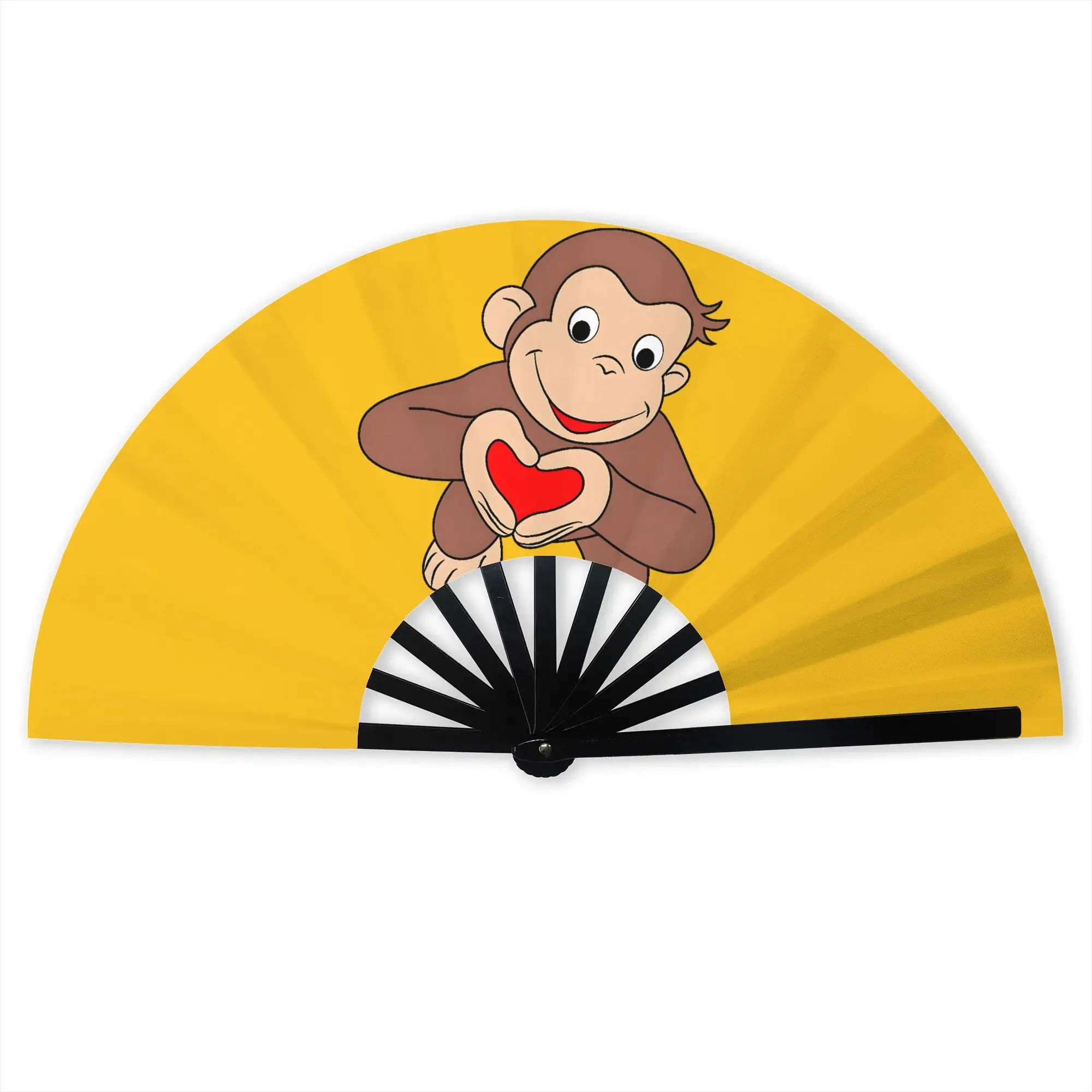 C-Curious G-Georges Folding Hand Fan Cartoon  Polyester Fabric Fan Fashion Summer Accessory Decorative Fans