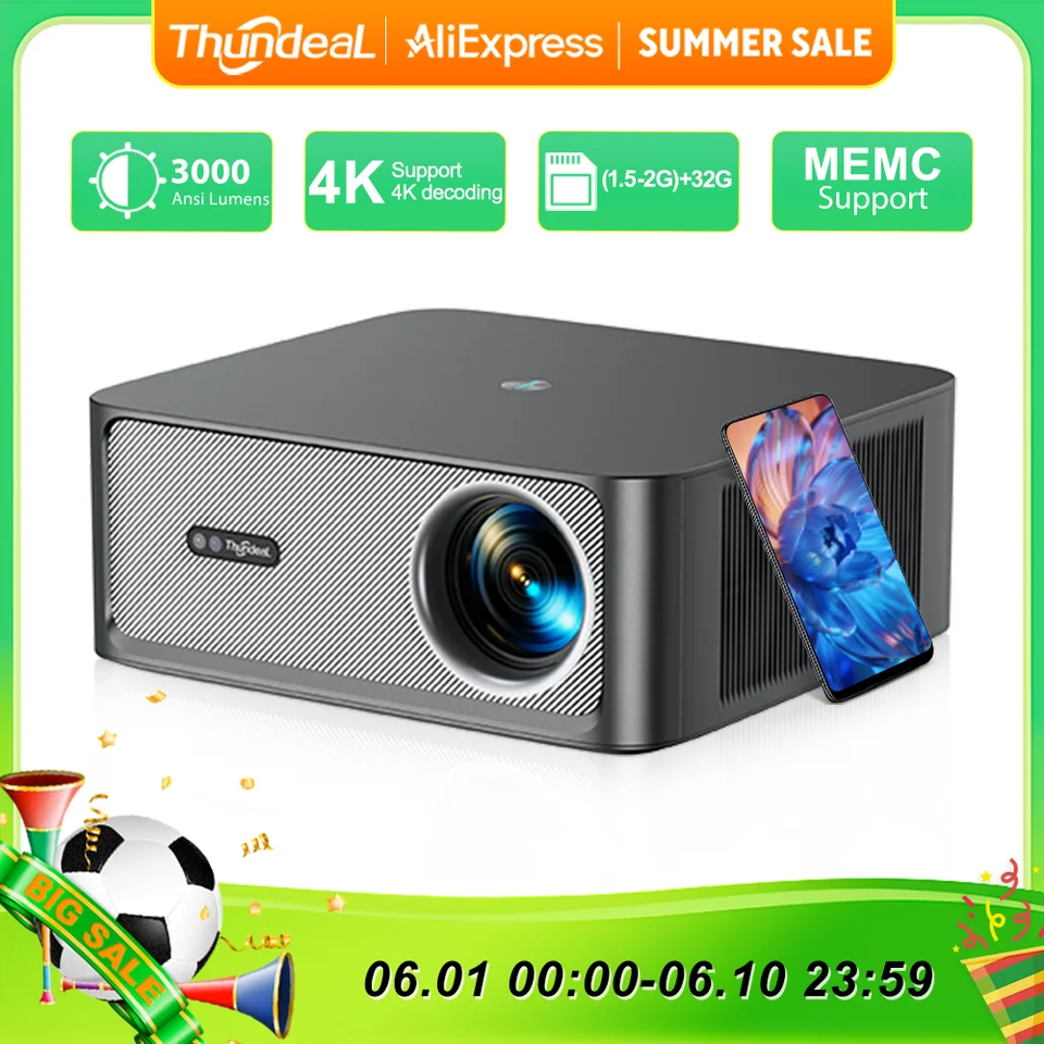 ThundeaL TD98Pro 1080P Full HD Projector 4K Android WiFi Projetor
