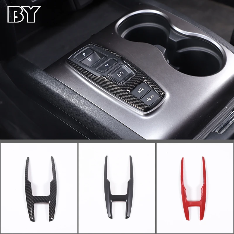 

ABS Matte Black Car Gear Button Frame Decorative Sticker For Honda Pilot 2015-2022 Interior Modification Accessories