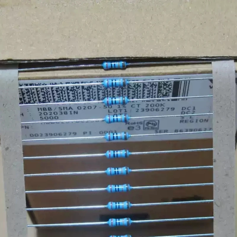 10 VISHAY-BC 200K resistors with 1% copper pin metal film MBB02070C2003FCT00