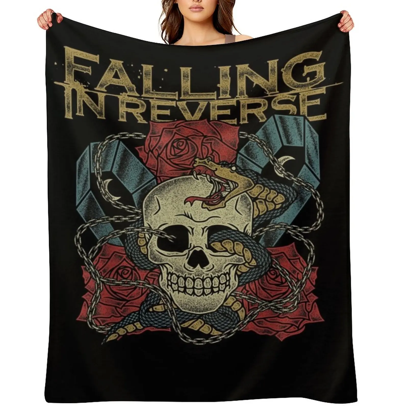 

Falling In Reverse - Official Merchandise - The Death vintage Throw Blanket valentine gift ideas Warm Thermal Baby Blankets