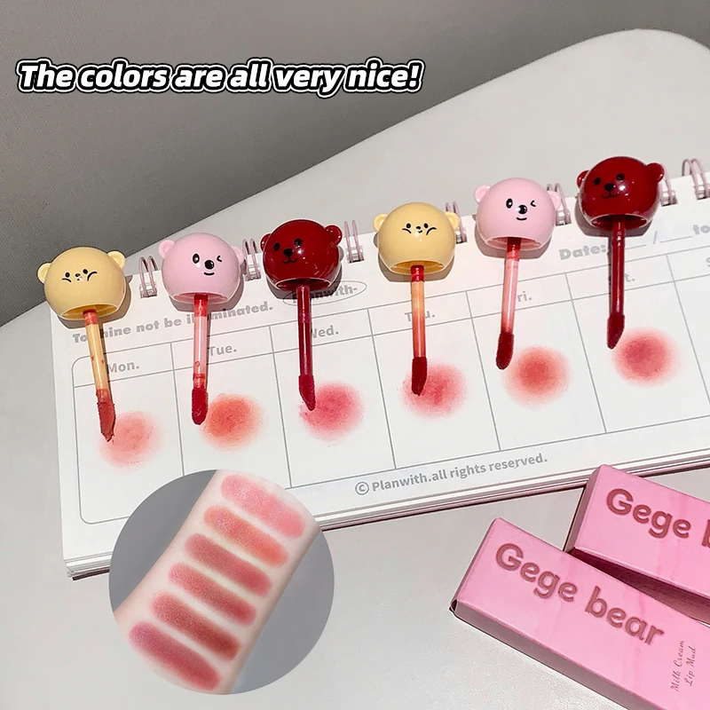 Gege bear Un bastoncino di lucidalabbra a forma di biancospino candito, crema opaca, fango per labbra - foto portatile