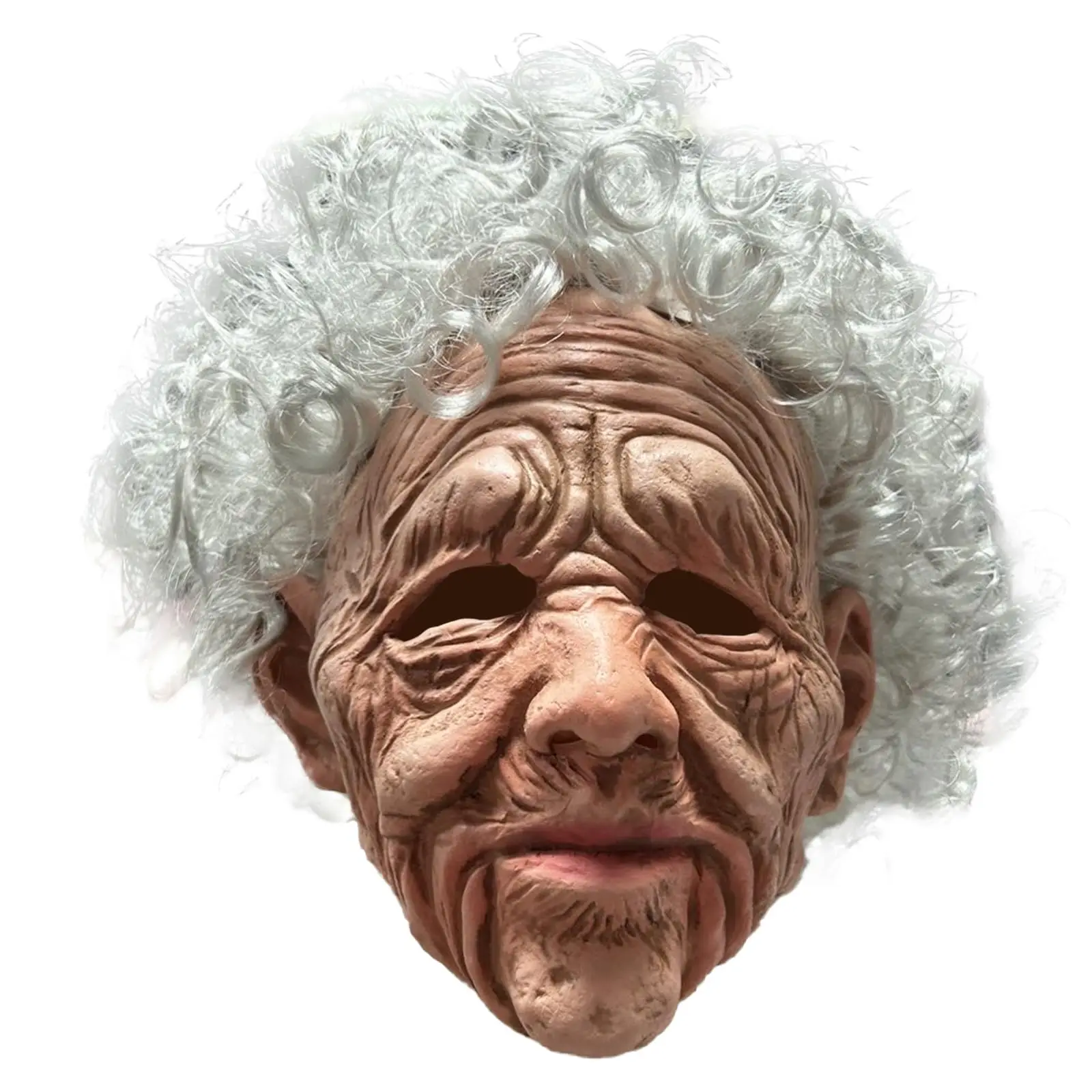 Maschera da donna vecchia Maschera in lattice realistico Nonna spaventosa Vecchia signora raccapricciante con parrucca rugosa Masquerade Puntelli per costumi cosplay di Halloween
