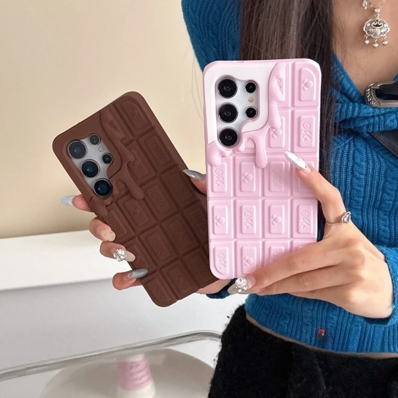 Chocolate Case For Samsung Galaxy S25 S24 S23 Plus Ultra S23 FE A55 A54 A53 A52S A51 A35 A34 A25 A16 A15 A14 A13 Silicone Cover - náhled 3