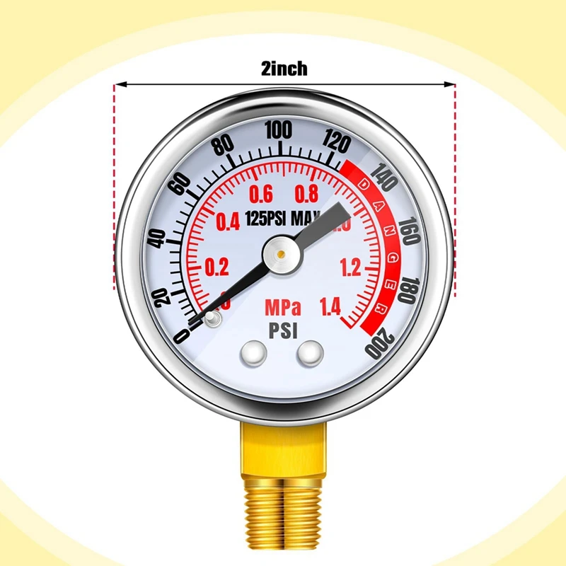 ABGR-4 pezzi valvola di sicurezza della pressione di scarico del compressore d'aria e set di manometri dell'aria, valvola del serbatoio dell'aria NPT da 1/4 pollici manometro dell'aria 0-200 PSI