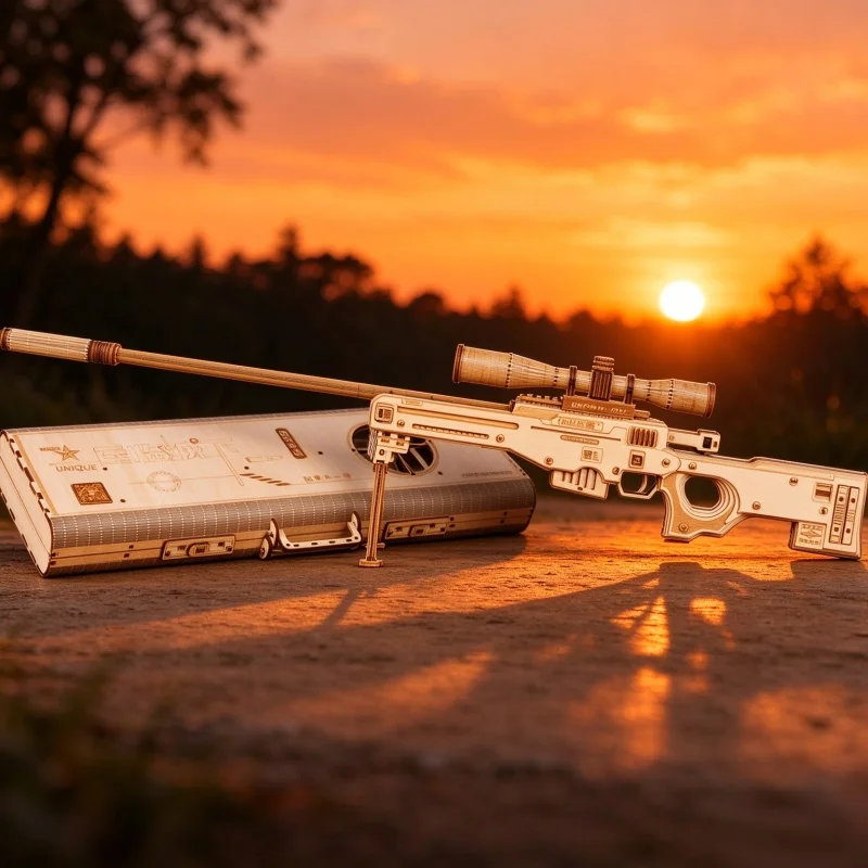 Adult Hobby Wooden 3D Sniper Puzzle Model DIY Assembly Display Toy