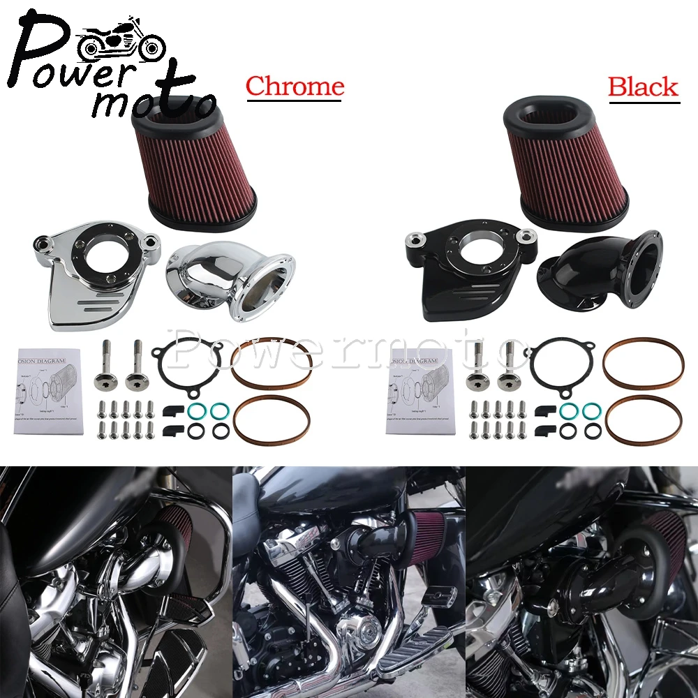 Heavy Breather Air Cleaner Intake Filter Motorcycle Accessories For Harley Softail Touring Road King Electra Glide FLHTCU 2017+