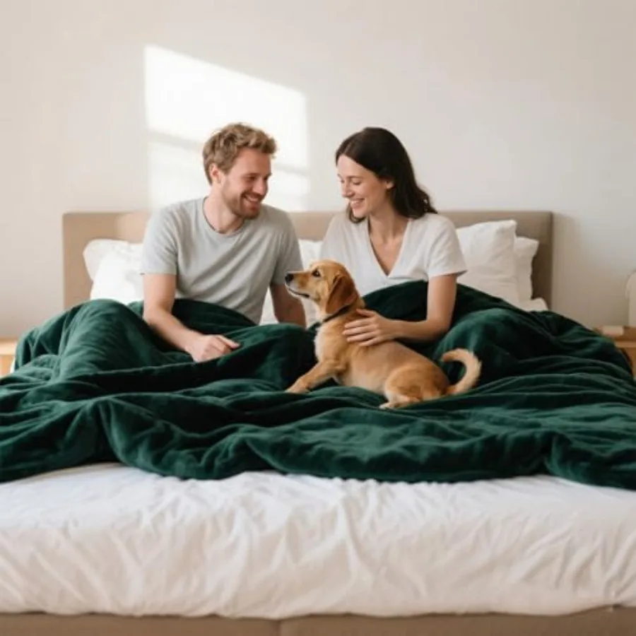 

Waterproof Queen Size Blanket for Bed 60''x80'' 3 Layer Lightweight and Stain Proof Bed Blanket Water Proof and Dogs Blankets W