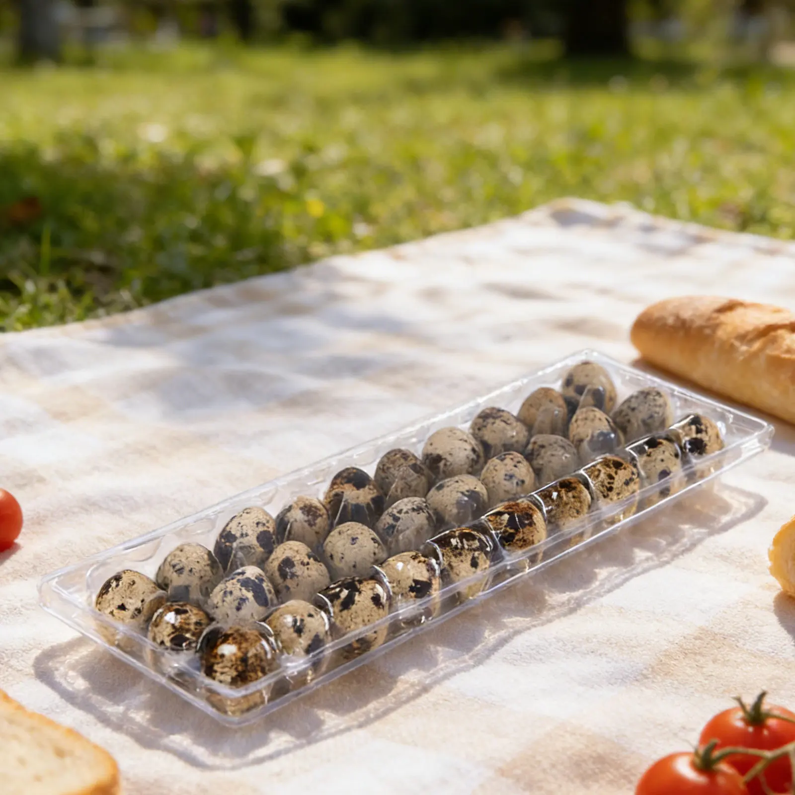 20Pcs Transparent Plastic Quail Egg Trays 30-Compartment Cartons Stackable Egg Storage Container for Fresh Eggs