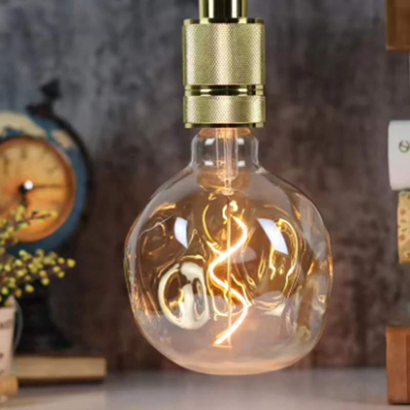 E27 หลอดไฟ LED วินเทจ 4W 220V หรี่แสงได้รูปพิเศษหินใหญ่หลอดไฟเทศกาลตกแต่งหลอดไฟ B