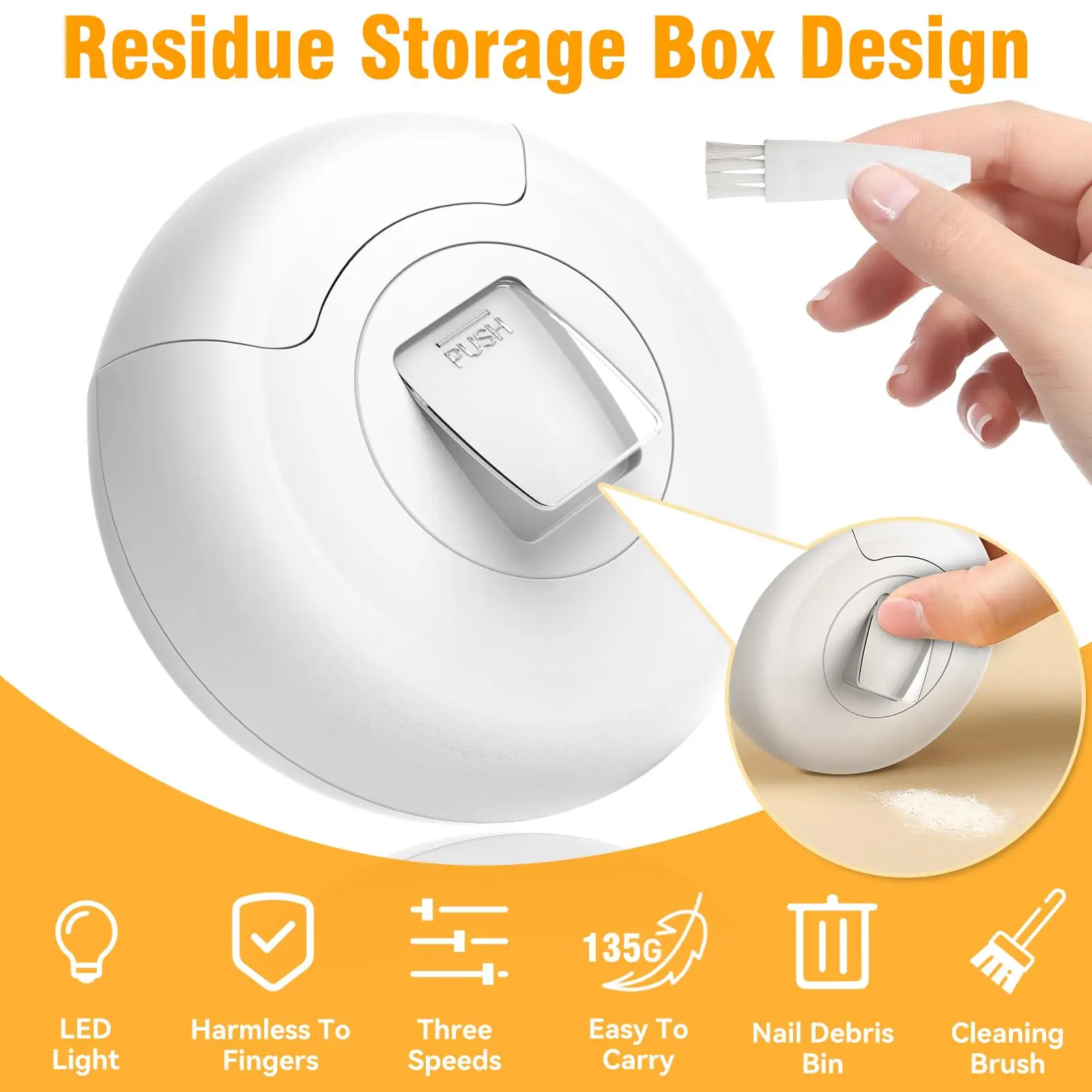 Electric Nail Clipper with LED Light, USB Rechargeable 4 Electric Nail Clipper with LED Light, USB Rechargeable - Image 4