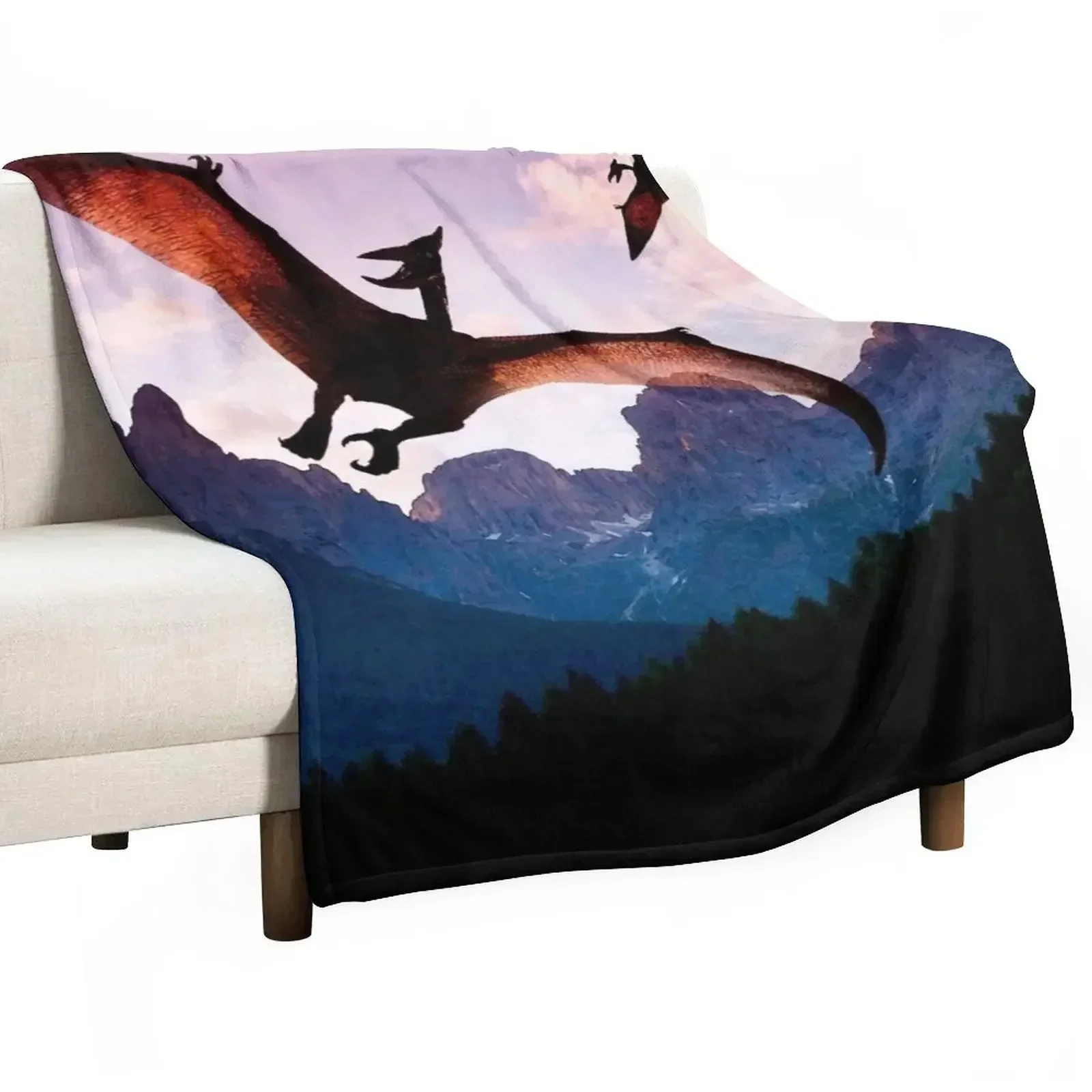 Pterodactyl Dawn Throw Blanket Designers Thermal decorative Soft Blankets