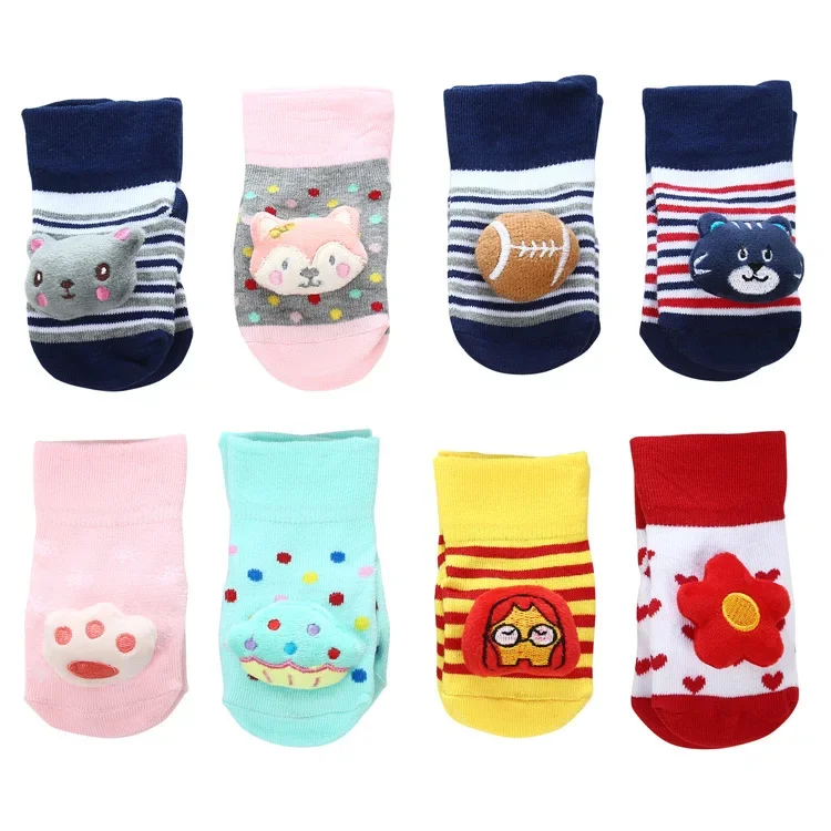 Cartoon floor anti slip children\'s socks doll 3D cute striped baby socks new born baby items accessories cosas para bebe socks