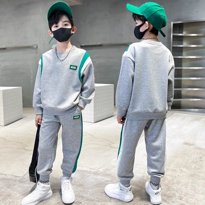 2024 Boys Clothes Set striped Sweatshirt tops + Sport Pants Tracksuits winter Autumn Kids Suit Children 5 7 8 9 10 11 12 13Year