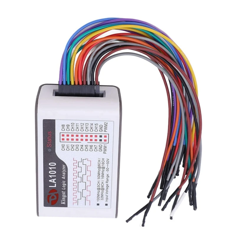 HOT SALE Logic Analyzer, 16 Channel Logic Analyzer Portable Device With Cable USB Interface 100M Sampling Rate 50V Input