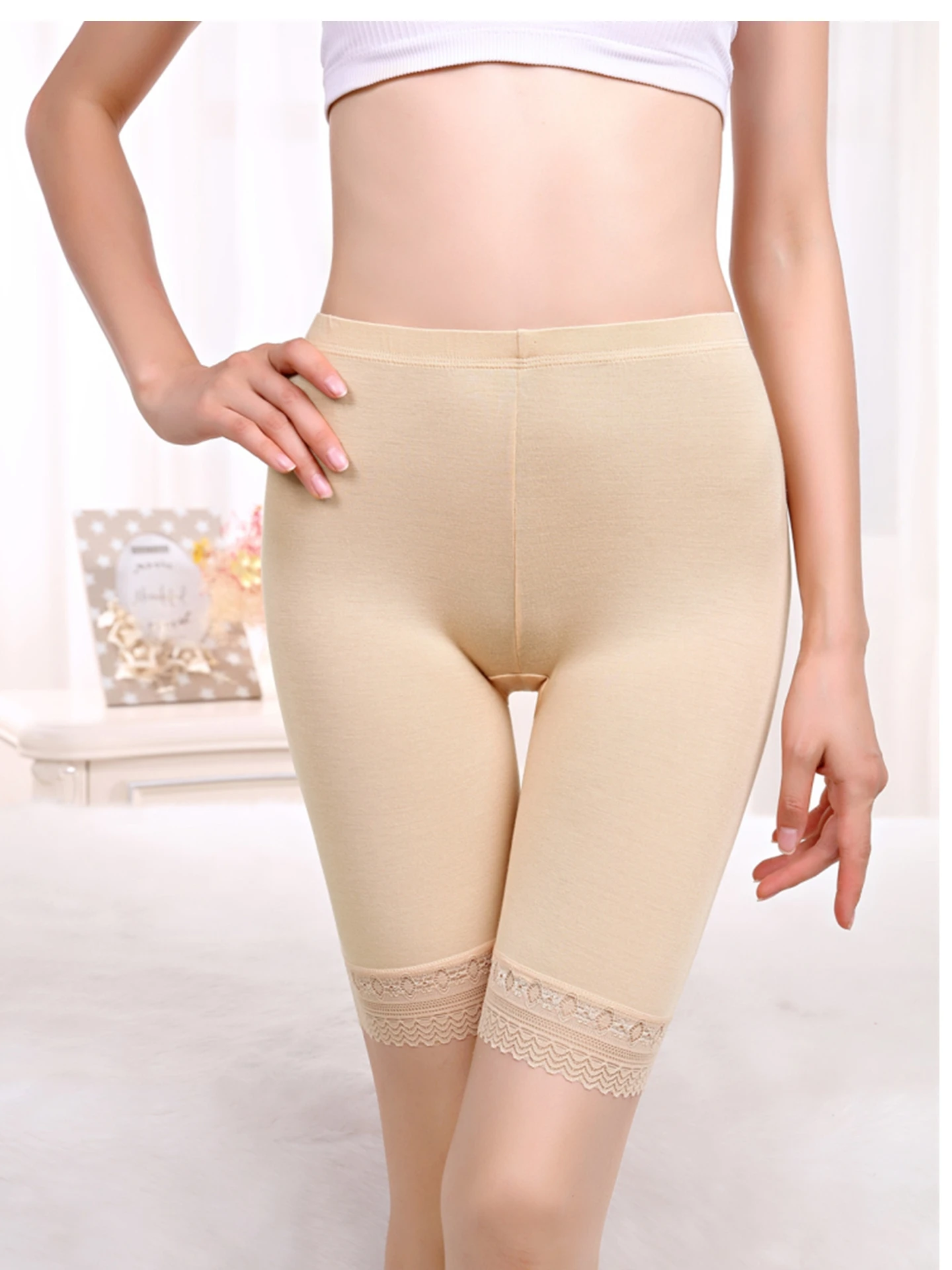 Se Pants Women's Summer Cross-Border plus Size 300 Pou Fat MM Five-Quarter Lace Anti-Light Boting Pants