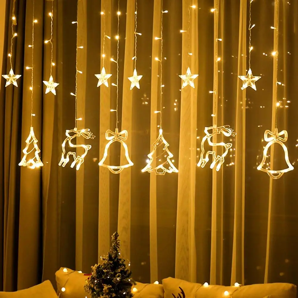 Christmas Led Garland Curtain String Light Merry Christmas Decor For Home 2024 Cristmas Ornament Xmas Navidad Noel Gift New Year