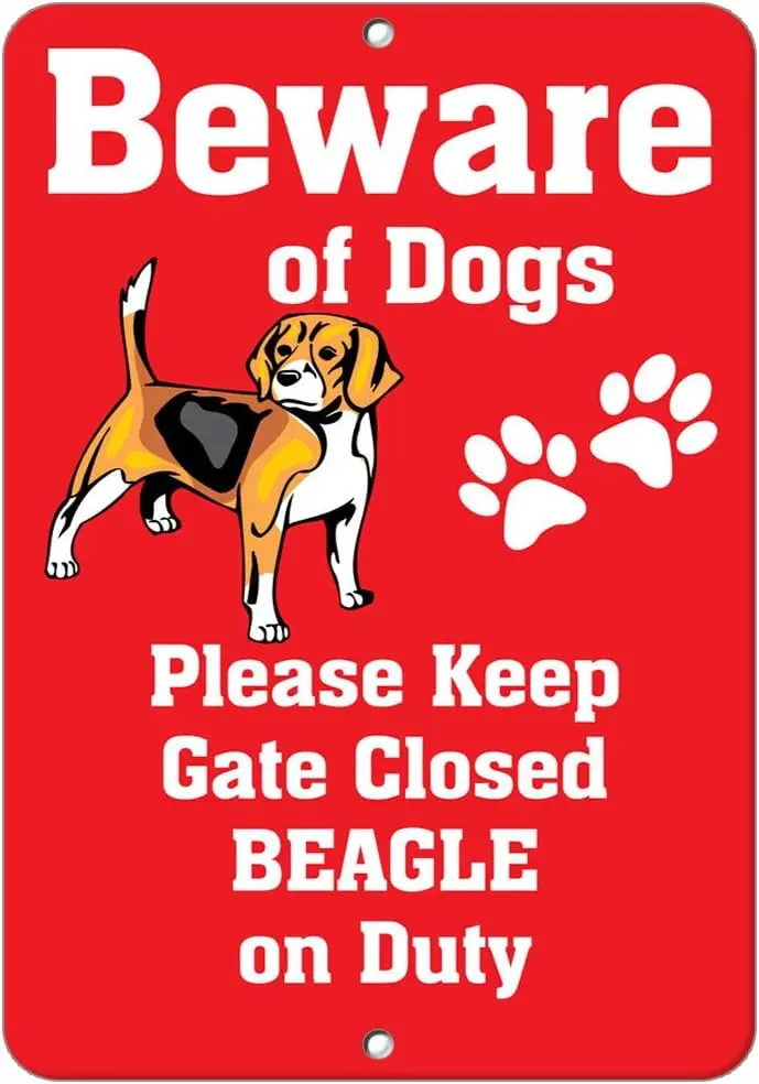 Beagle Dog Beware of Fun Novelty Metal Sign sign sign sign