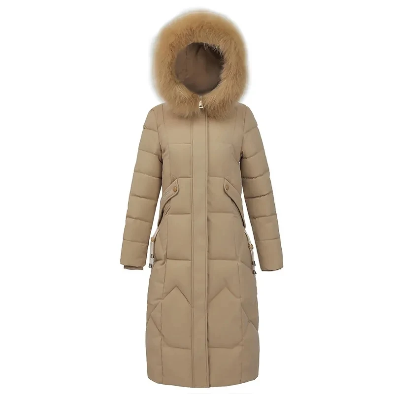 2024 Winter Women Parka Coats Long Cotton Casual Fur Hooded Jackets Thick Warm Slim-fit Jacket Female Overcoat Clothing